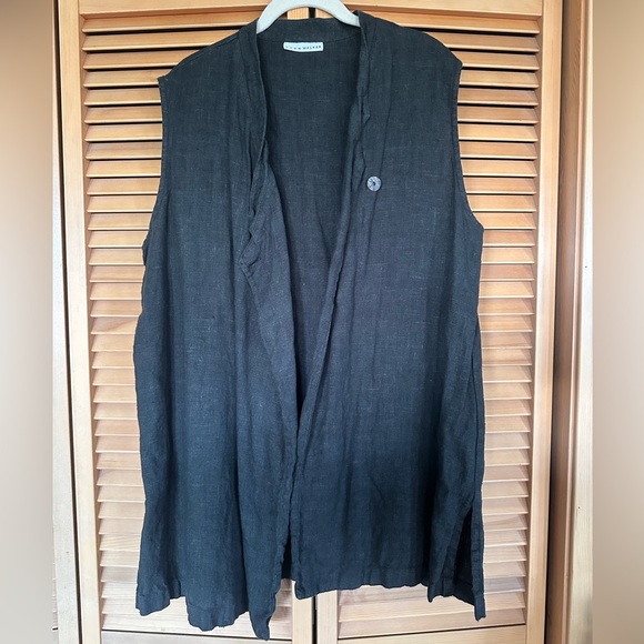 bryn Walker Linen Open-Front Vest - Picture 2 of 4